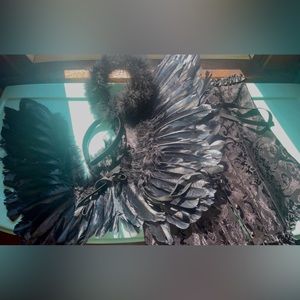 Dark (Fallen) Angel Three Piece Halloween Costume| Wings, Halo, Corset